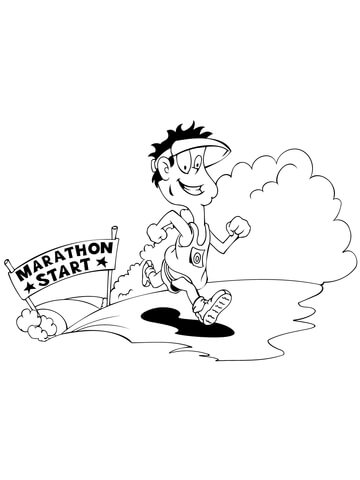 Starting Marathon Coloring Page